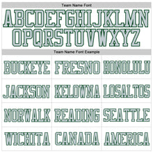 Load image into Gallery viewer, Custom White Silver-Green Mesh Authentic Football Jersey