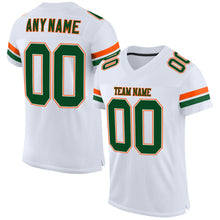 Load image into Gallery viewer, Custom White Green-Orange Mesh Authentic Football Jersey