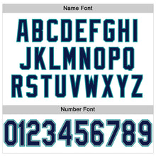 Load image into Gallery viewer, Custom White Navy-Aqua Mesh Authentic Football Jersey