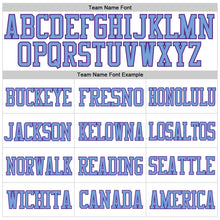 Load image into Gallery viewer, Custom White Light Blue-Purple Mesh Authentic Football Jersey