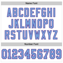 Load image into Gallery viewer, Custom White Light Blue-Purple Mesh Authentic Football Jersey