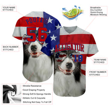 Load image into Gallery viewer, Custom White Red-Royal 3D American Flag Fashion Authentic Baseball Jersey