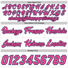 Load image into Gallery viewer, Custom White Black Pinstripe Pink-Light Blue Authentic Basketball Shorts