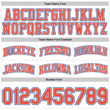 Load image into Gallery viewer, Custom White Orange Pinstripe Orange-Royal Authentic Basketball Shorts