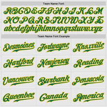 Load image into Gallery viewer, Custom White Kelly Green Pinstripe Kelly Green-Gold Authentic Baseball Jersey