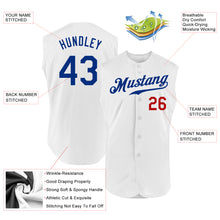 Load image into Gallery viewer, Custom White Royal-Red Authentic Sleeveless Baseball Jersey