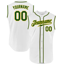 Load image into Gallery viewer, Custom White Green-Gold Authentic Sleeveless Baseball Jersey