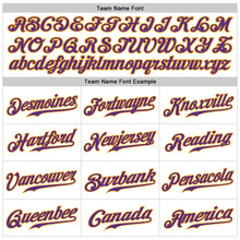 Load image into Gallery viewer, Custom White Purple-Gold Authentic Sleeveless Baseball Jersey
