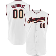 Load image into Gallery viewer, Custom White Black-Crimson Authentic Sleeveless Baseball Jersey