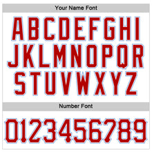 Load image into Gallery viewer, Custom White Red-Light Blue Authentic Sleeveless Baseball Jersey