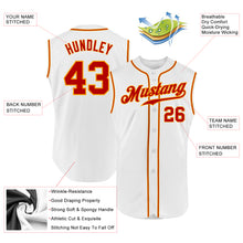 Load image into Gallery viewer, Custom White Red-Gold Authentic Sleeveless Baseball Jersey
