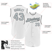 Load image into Gallery viewer, Custom White Silver-Black Authentic Sleeveless Baseball Jersey