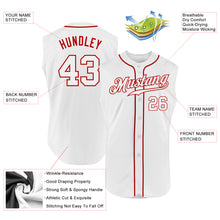 Load image into Gallery viewer, Custom White White-Red Authentic Sleeveless Baseball Jersey