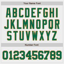 Load image into Gallery viewer, Custom White Kelly Green-Old Gold Authentic Baseball Jersey
