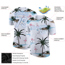 Load image into Gallery viewer, Custom White White-Light Blue 3D Pattern Design Hawaii Palm Trees Performance T-Shirt