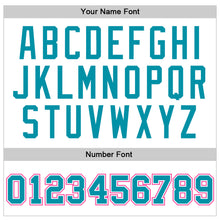 Load image into Gallery viewer, Custom White Teal-Pink Authentic Throwback Basketball Jersey