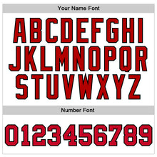 Load image into Gallery viewer, Custom White Red-Black Authentic Throwback Basketball Jersey