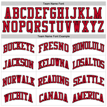 Load image into Gallery viewer, Custom White Red-Black Authentic Throwback Basketball Jersey