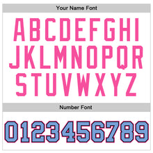 Load image into Gallery viewer, Custom White Light Blue-Pink Authentic Throwback Basketball Jersey