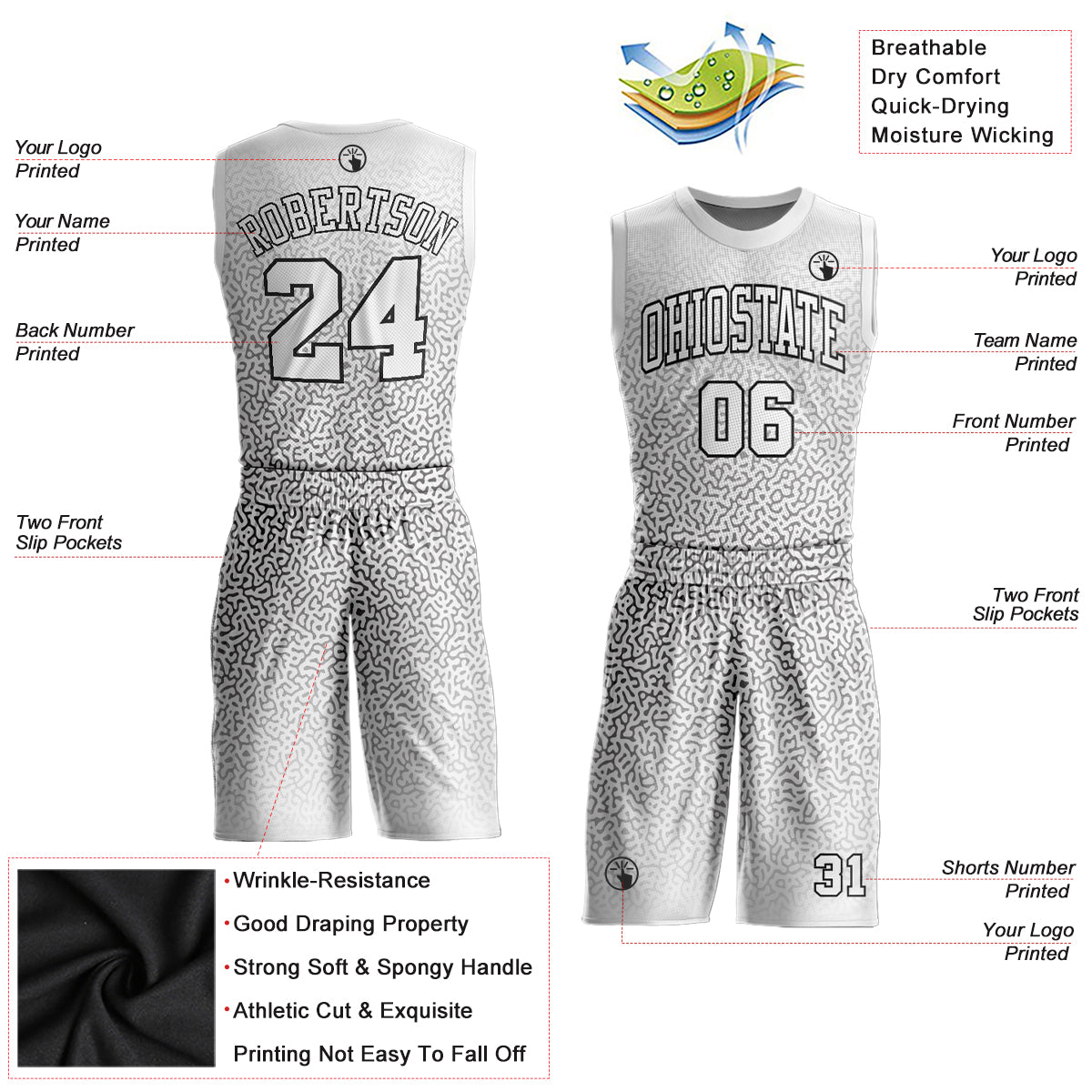 Custom Maroon White Pinstripe Gray-White Authentic Basketball