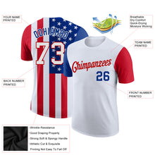 Load image into Gallery viewer, Custom White White-Red 3D American Flag Performance T-Shirt