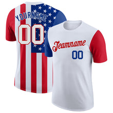 Load image into Gallery viewer, Custom White White-Red 3D American Flag Performance T-Shirt