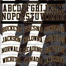 Load image into Gallery viewer, Custom White Black-Old Gold Round Neck Sublimation Basketball Suit Jersey