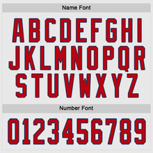 Load image into Gallery viewer, Custom White Red-Navy Hockey Jersey