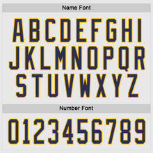 Load image into Gallery viewer, Custom White Navy-Gold Hockey Jersey