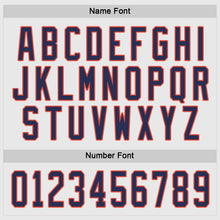 Load image into Gallery viewer, Custom White Navy-Orange Hockey Jersey