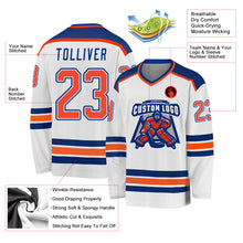 Load image into Gallery viewer, Custom White Orange-Royal Hockey Jersey