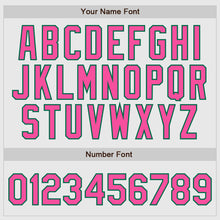 Load image into Gallery viewer, Custom White Kelly Green Pinstripe Pink-Kelly Green Authentic Baseball Jersey