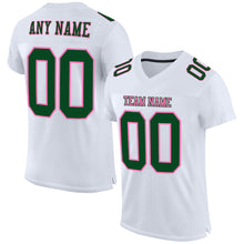 Load image into Gallery viewer, Custom White Green-Pink Mesh Authentic Football Jersey