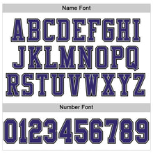 Load image into Gallery viewer, Custom White Purple Gray-Black Mesh Authentic Football Jersey