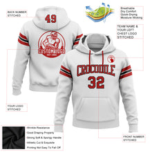 Load image into Gallery viewer, Custom Stitched White Red-Black Football Pullover Sweatshirt Hoodie