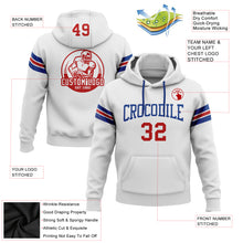Load image into Gallery viewer, Custom Stitched White Red-Royal Football Pullover Sweatshirt Hoodie