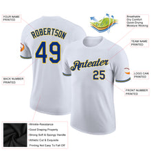 Load image into Gallery viewer, Custom White Royal-Gold Performance T-Shirt