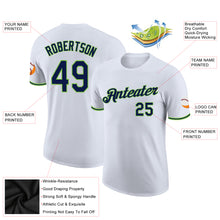 Load image into Gallery viewer, Custom White Navy-Neon Green Performance T-Shirt