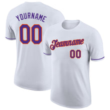 Load image into Gallery viewer, Custom White Purple-Orange Performance T-Shirt