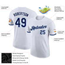 Load image into Gallery viewer, Custom White Navy-Powder Blue Performance T-Shirt