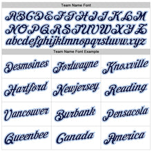 Load image into Gallery viewer, Custom White Navy-Powder Blue Performance T-Shirt