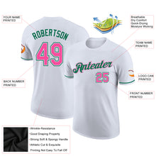 Load image into Gallery viewer, Custom White Pink-Kelly Green Performance T-Shirt
