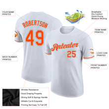 Load image into Gallery viewer, Custom White Orange-Gray Performance T-Shirt