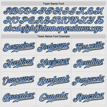 Load image into Gallery viewer, Custom White Black Pinstripe Light Blue-Black Authentic Baseball Jersey