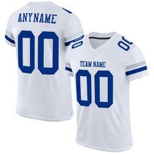 Load image into Gallery viewer, Custom White Royal-Silver Mesh Authentic Football Jersey