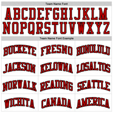 Load image into Gallery viewer, Custom White Red Pinstripe Red-Black Authentic Basketball Jersey