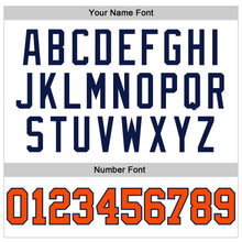 Load image into Gallery viewer, Custom White Orange Pinstripe Orange-Navy Authentic Basketball Jersey