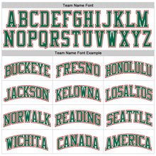 Load image into Gallery viewer, Custom White Kelly Green Pinstripe Kelly Green-Red Authentic Basketball Jersey