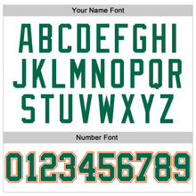 Load image into Gallery viewer, Custom White Kelly Green Pinstripe Kelly Green-Orange Authentic Basketball Jersey