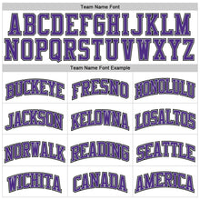 Load image into Gallery viewer, Custom White Purple Pinstripe Purple Gray-Black Authentic Basketball Jersey